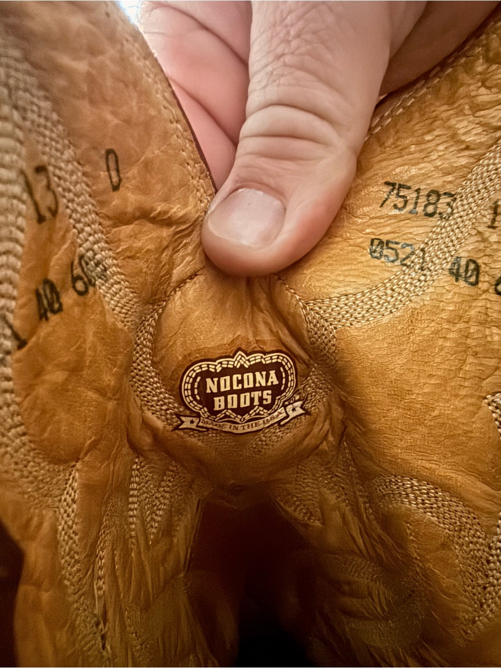 Nocona Tan and Brown Ostrich Cowboy Boots 13D - Picture 3 of 6